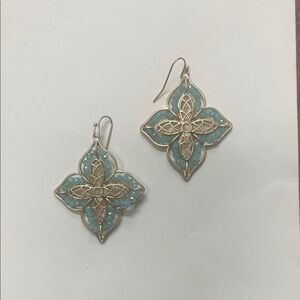 Elegant Silver and Blue Floral Earrings
